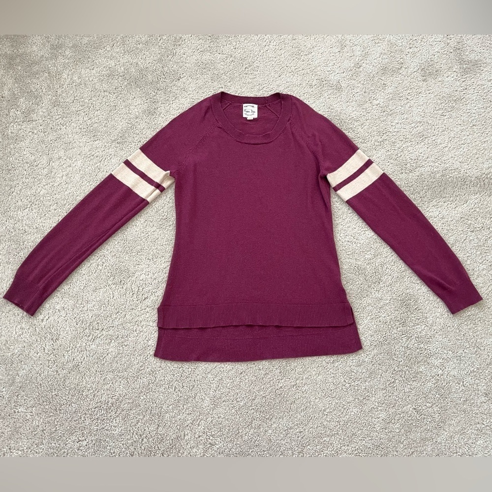 Hippie Rose Womens Burgundy Sweater XS Preppy Academia varsity